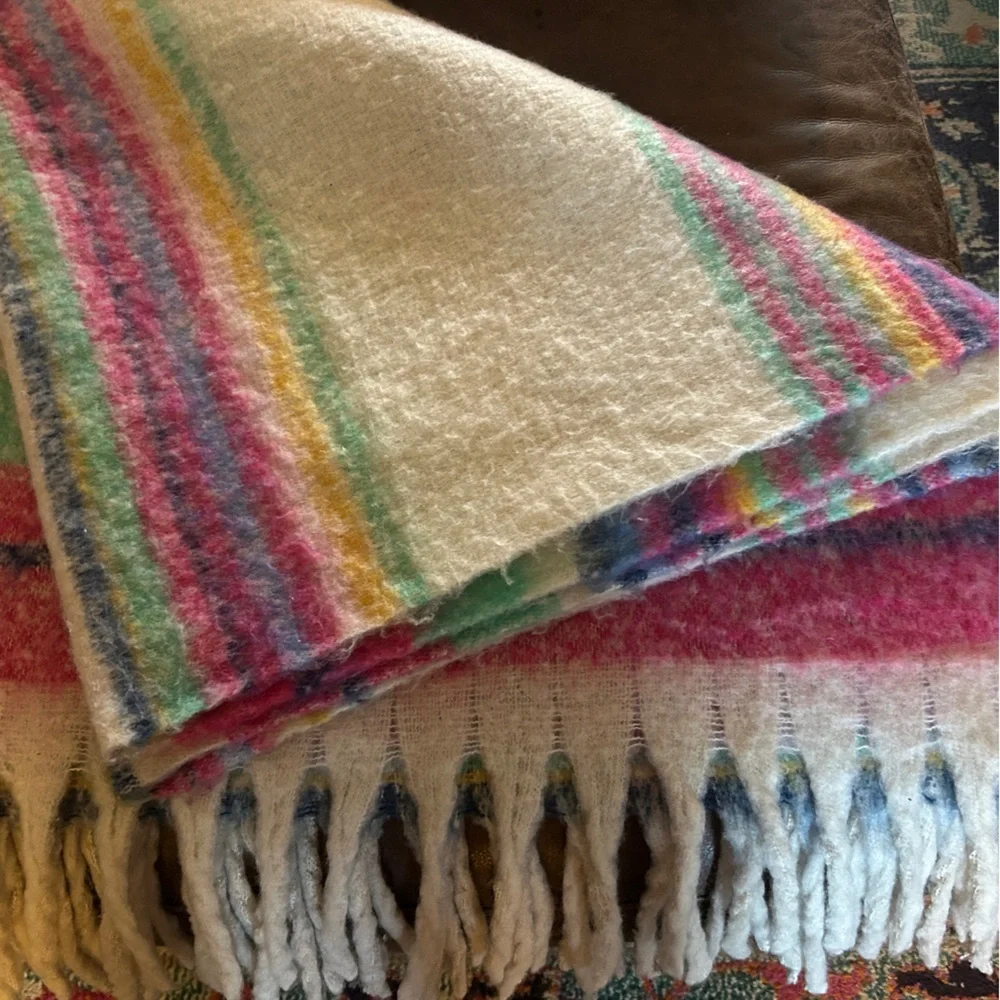 Free People Skye Stripe Fringe Throw